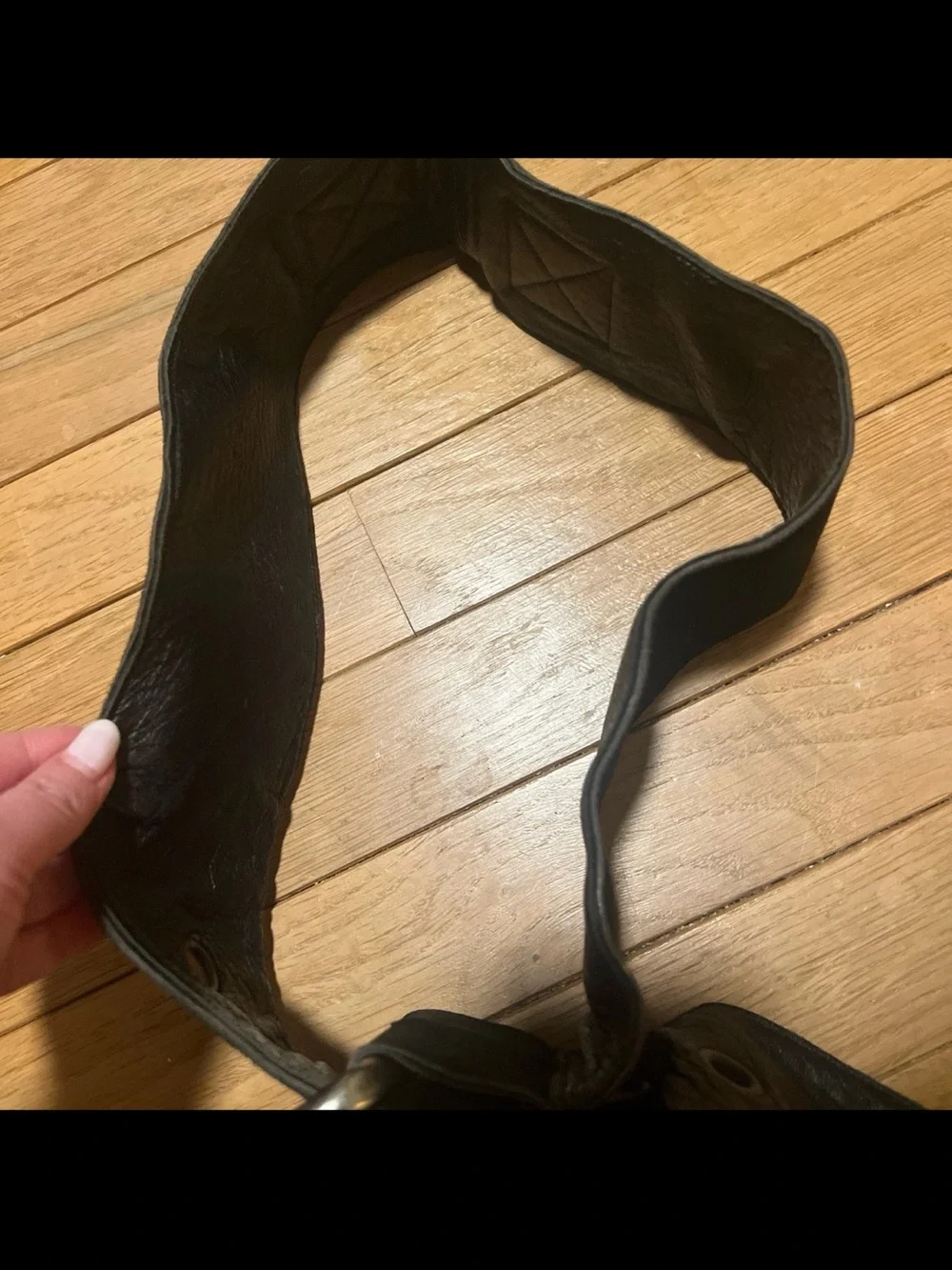 Leather Suede Grommet Belt Vintage 80’s Wide Buckle Punk Rock Womens Belt 40”